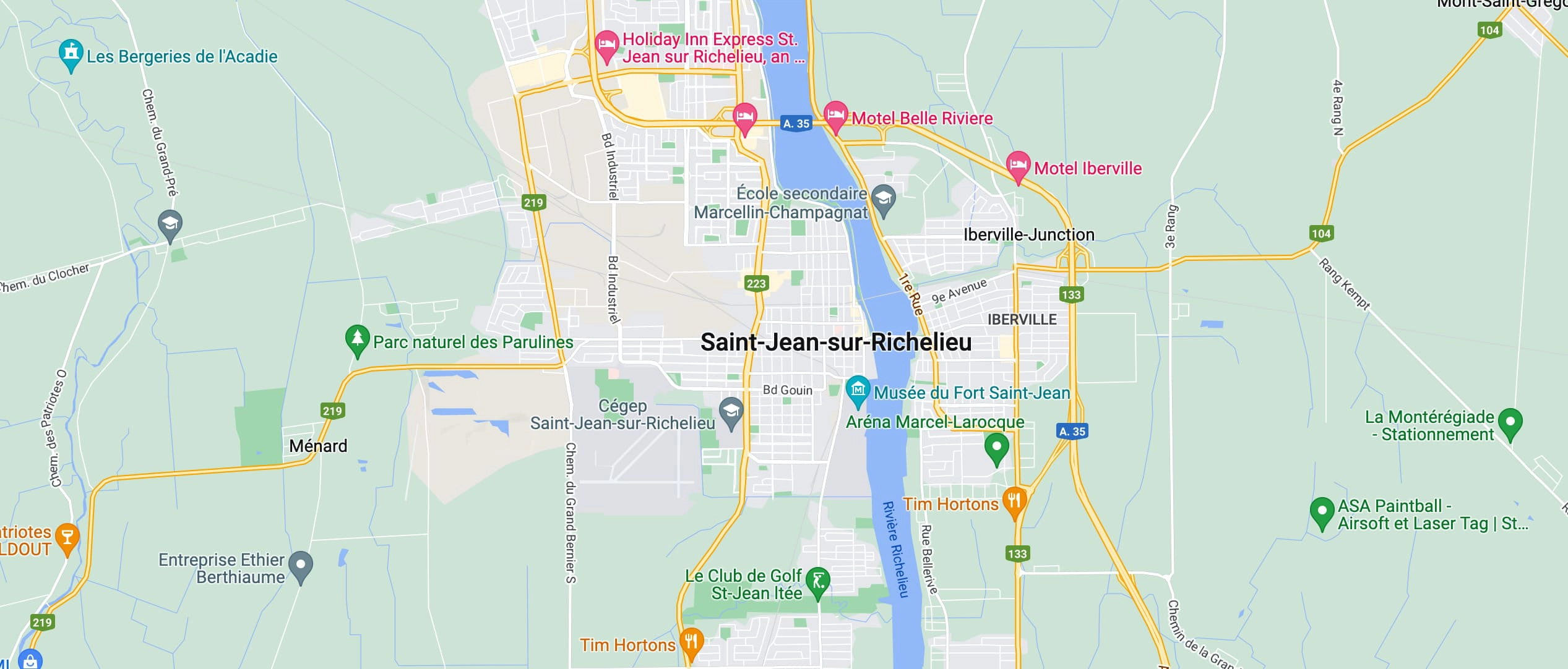 Carte image Google Map Saint-Jean-sur-Richelieu